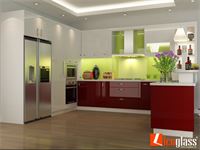 Kính ốp bếp màu nõn chuối