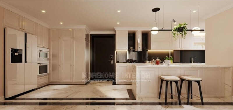 Mẫu tủ bếp chung cư đẹp và ấn tượng Thiết kế tủ bếp chung cư