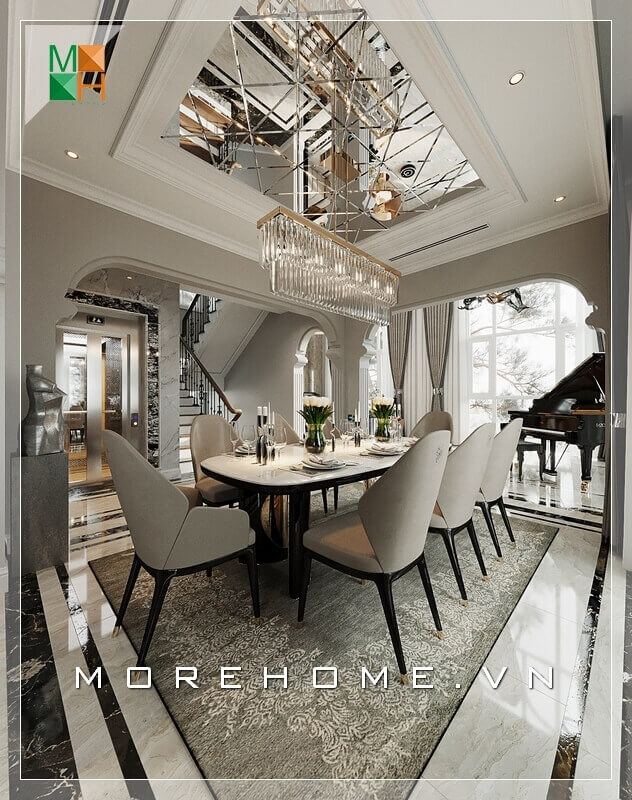 Thiết kế nội thất phòng khách phong cách đương đại đẹp cho biệt thự, nhà phố Mẫu nội thất biệt thự đẹp